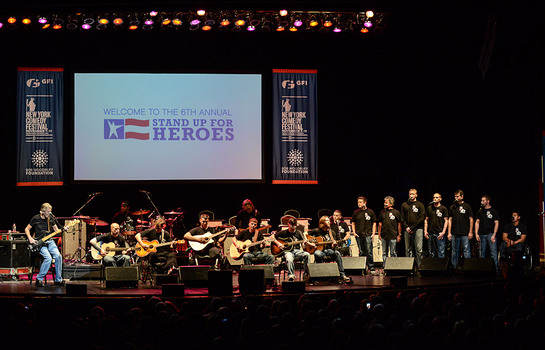 Roger Waters performs with wounded veterans from MusiCorps as part of the Bob Woodruff Foundation's 6th Annual Stand Up for Heroes event 