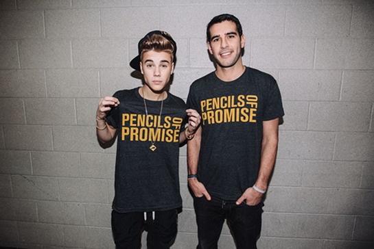Justin Bieber and Pencils of Promise Founder Adam Braun Support Schools4All Campaign.