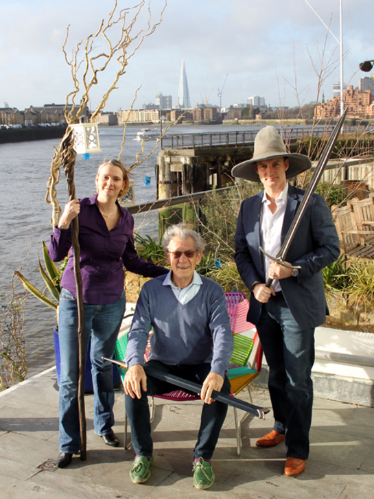 Sir Ian McKellen with Step Forward CEO Jennifer Fear and Genesis Cinema Owner Tyrone Walker-Hebborn