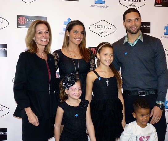 Deron and Amy Williams and Family with Autism Speaks President Liz Feld