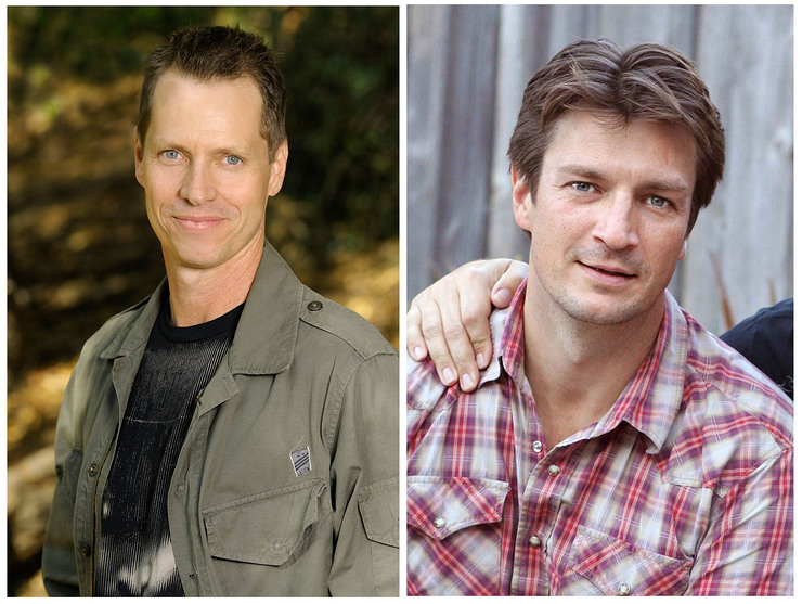 Frank Beddor on the Left, Nathan Fillion on the right.