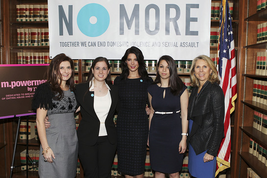 mark. President Meg Lerner, UVA Student Amelia Nemitz, mark Brand Ambassador Ashley Greene, UVA Student Nusayba Hammad and Avon Foundation for Women President Carol Kurzig