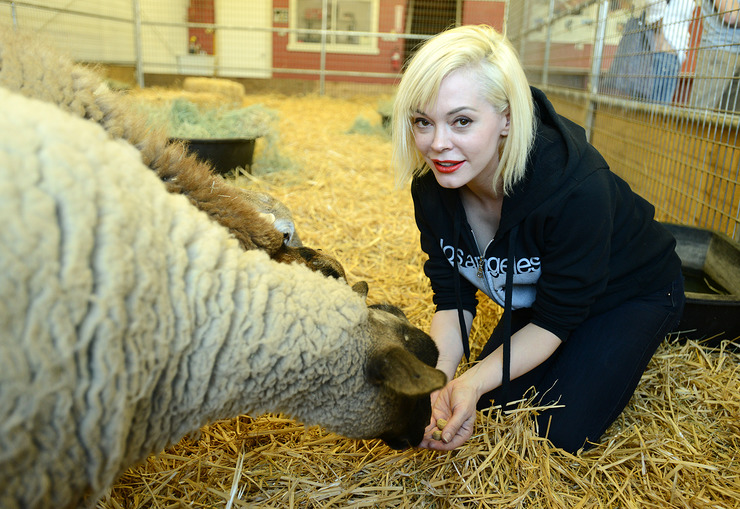 Rose McGowan Meets A Friend At The Gentle Barn