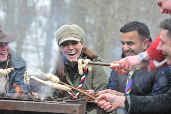 Duchess Of Cambridge Helps Cook At Scout Camp