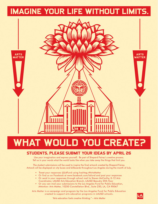 Shepard Fairey Invites All LA Students to Collaborate in Third Segment of Los Angeles Fund for Public Education's Arts Matter Public Art Project