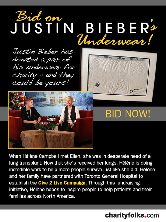 Bid On Justin Bieber's Underwear