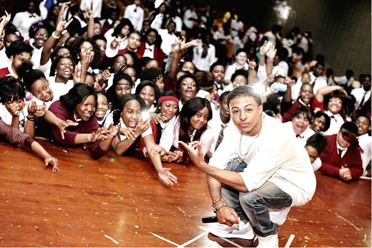 Diggy Simmons livens up the school day.