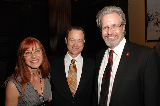 Gary Sinise with Jonathan Flora and Deborah Flora