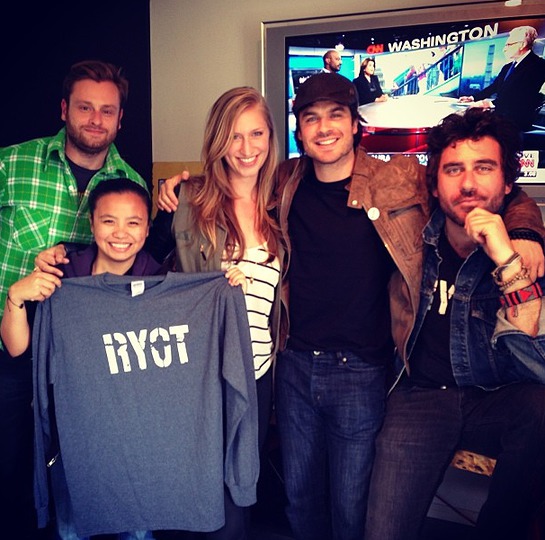 Ian Somerhalder With RYOT Staff