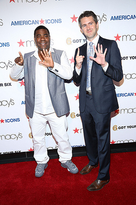 Tracy Morgan and Chris Marvin, Managing Director of Got Your 6 flashing their 6 at the Macy's American Icons launch event 