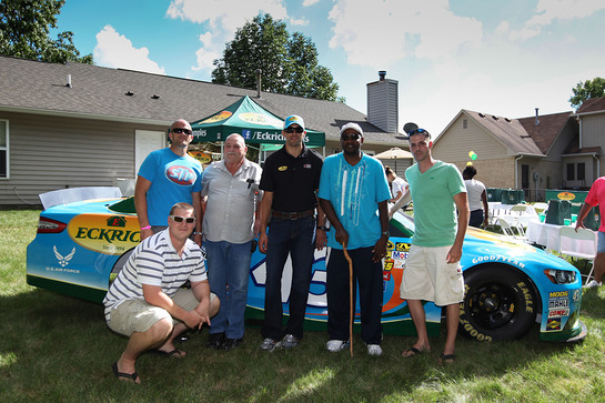 NASCAR Driver Aric Almirola Gives Military Families in Indianapolis a Big Surprise