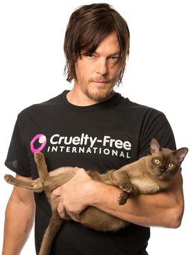 Norman Reedus, pictured with Lola, joins Cruelty Free International call for the USA to follow the European Union's lead and end animal tests for cosmetics