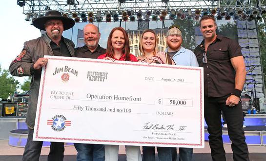 Montgomery Gentry teamed up with Beam Inc. at the band's Indianapolis show August 15 to present a $50,000 check to Operation Homefront