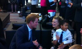 Prince Harry meeting WellChild families at the BGC event.