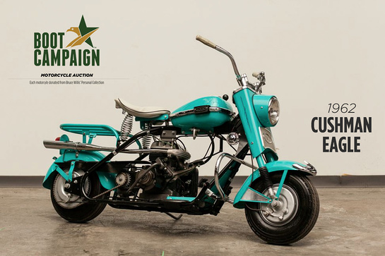 Bid now to bring home this amazing Cushman motorcycle from Bruce Willis' personal collection!