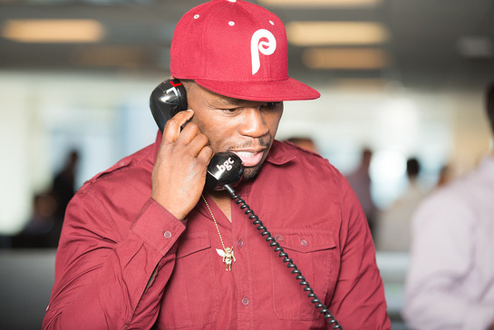 Musician Curtis ''50 Cent'' Jackson makes trades for charity at BGC Partners' Charity Day 2013 in New York, hosted annually by BGC Partners and Cantor Fitzgerald