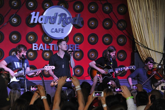Imagine Dragons perform at the Grand Reopening party of Hard Rock Cafe Baltimore on Tuesday, October 1, 2013.