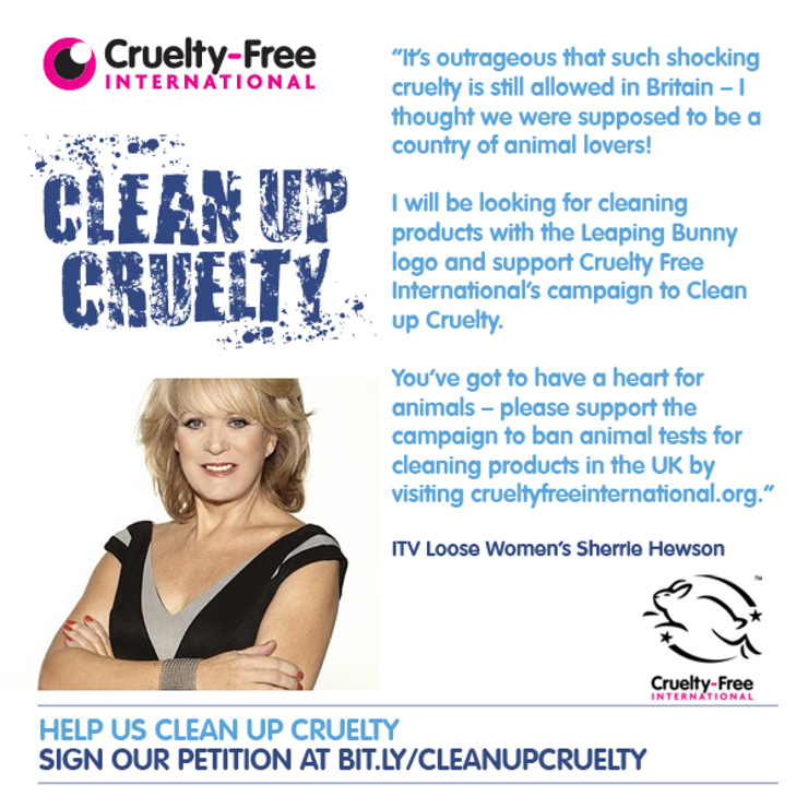 Sherrie Hewson supports Cruelty Free International