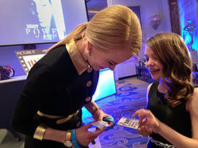 Nicole Kidman greets a young activist and fan following the awards ceremony 