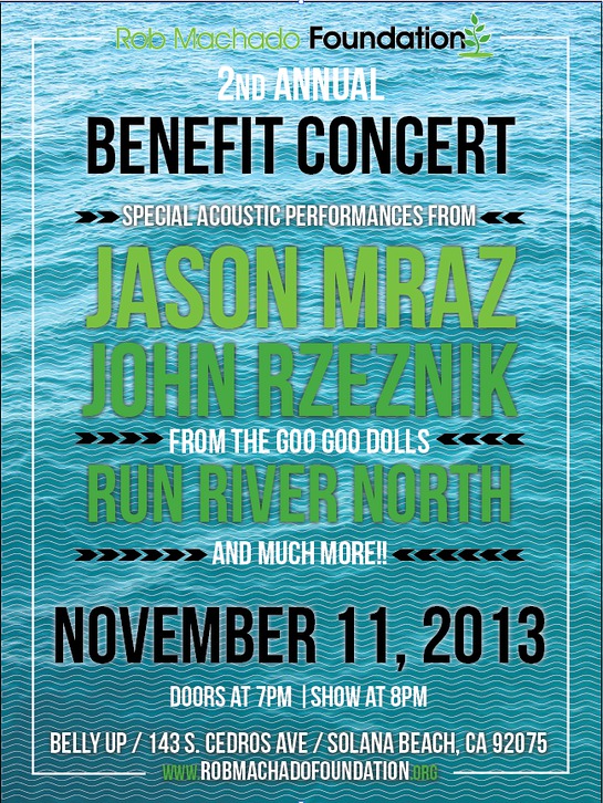 Jason Mraz To Perform At Rob Machado Foundation Benefit Concert - Look ...