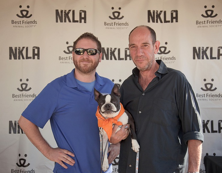 NKLA Adoption - Fall 2013 - Miguel Ferrer poses with a fan