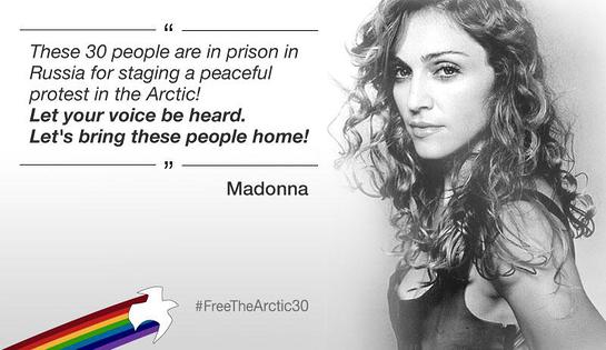 Madonna's message of support for the Arctic 30