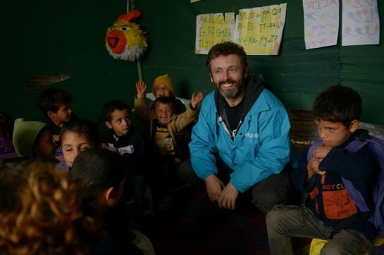 UNICEF UK supporter Michael Sheen travelled to the Faida tented settlement in Lebanon this week