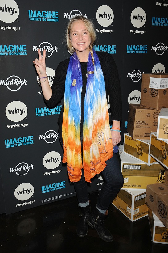 Lissie shows her support by collecting non-perishable food donations for the New York Common Pantry with Hard Rock matching the donations raised on Monday, November 25, 2013, in New York City. 