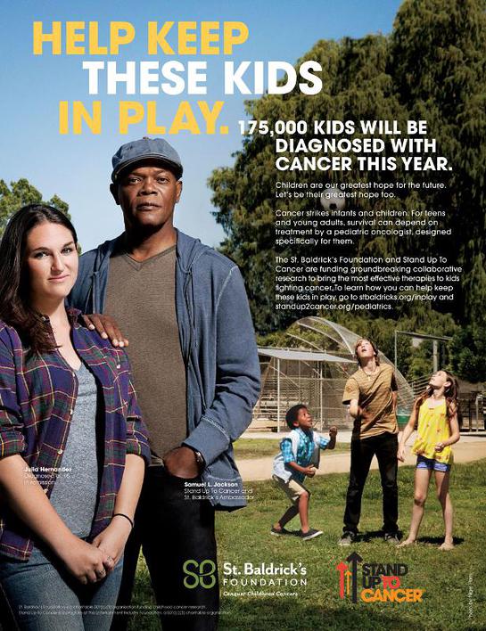 Samuel L. Jackson in the new PSA with St. Baldrick's Foundation and Stand Up To Cancer