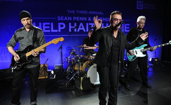 U2 Performs at the 3rd Annual Help Haiti Home Gala U2 Performs at the 3rd Annual Help Haiti Home Gala
