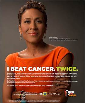 Robin Roberts participates in new PSA with Be The Match and Stand Up To Cancer Robin Roberts participates in new PSA with Be The Match and Stand Up To Cancer