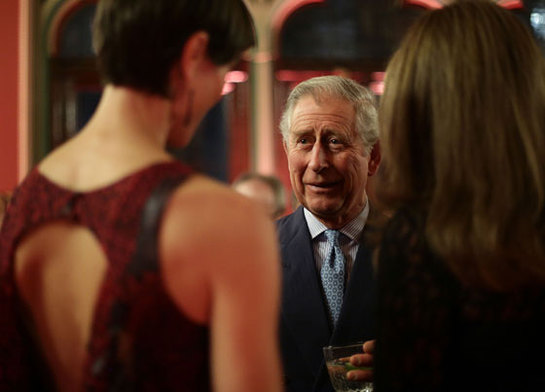The Prince of Wales talking to guests, during a leadership reception hosted by The Prince's Trust at The Royal Courts of Justice in London.