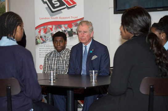 The Prince of Wales sits down with young people to discuss their views of Tottenham at the 639 Centre