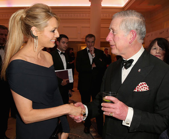 The Prince of Wales meets television presenter Tess Daly at The Prince's Trust Invest in Futures reception