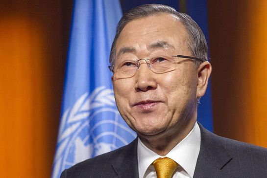 Secretary General Ban Ki-moon records a video message for the people of the Central African Republic 