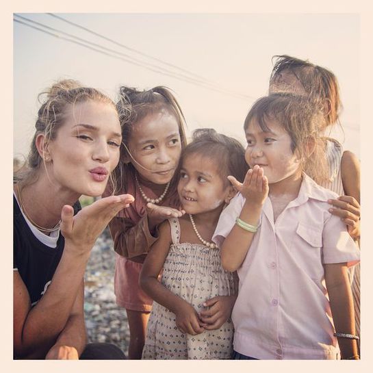 Rosie Huntington-Whiteley Visits Cambodia