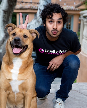 Kunal Nayyar with his rescue dog, Boba Kunal Nayyar with his rescue dog, Boba