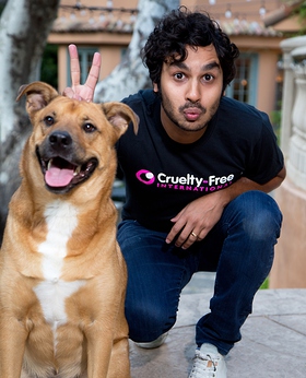 Kunal Nayyar with his rescue dog, Boba