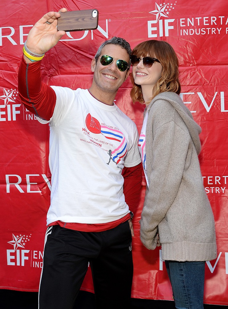 Emma Stone and Andy Cohen - Selfie Time at the 17th Annual EIF Revlon Run/Walk for Women in New York