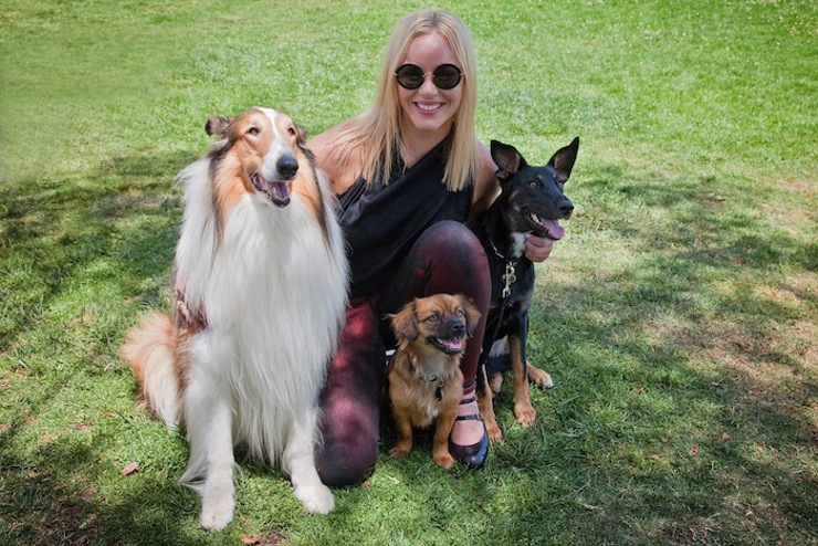 Abbie Kornish attended Best Friend Animal Society's NKLA Adoption Weekend with her rescue dogs India and Soliel