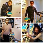 Elijah Wood And Maggie Gyllenhaal Sign Bike For Charity Auction