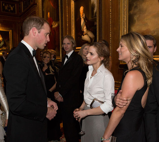 The Duke of Cambridge meets Emma Watson and Kate Moss