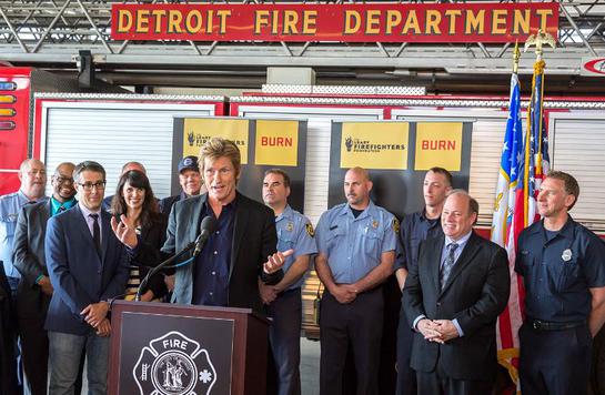 Denis Leary and The Leary Firefighters Foundation donates over $260k of new equipment to the Detroit Fire Department Denis Leary and The Leary Firefighters Foundation donates over $260k of new equipment to the Detroit Fire Department