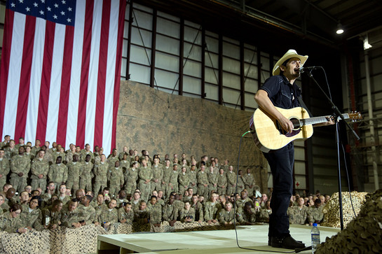 Brad Paisley Performs In Afghanistan