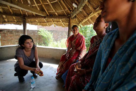 At the Gangaparaspur Health Post, UNICEF Ambassador, Selena Gomez had the chance to speak with UNICEF-supported Female Community Health Volunteers and expectant mothers