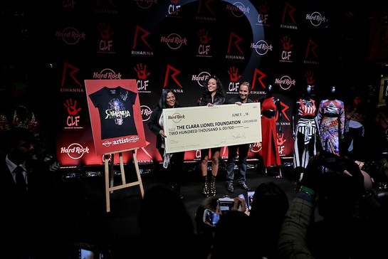 Rihanna Accepts Hard Rock's Donation of $200,000 to The Clara Lionel Foundation Rihanna Accepts Hard Rock's Donation of $200,000 to The Clara Lionel Foundation