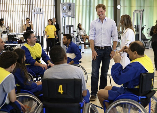 Prince Harry meets patients at the Brasilia branch of the SARAH network of rehabilitation hospitals