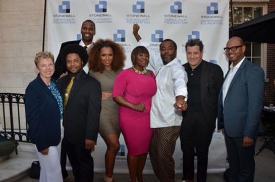 Jason Collins with Marita Bagley, Jarrett Marcus, Janet Mock, Bevy Smith, Lee Daniels, Isaac Mizrahi, Emil Wilberkin