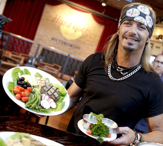 Bret Michaels stops by Hard Rock Cafe Pittsburgh to introduce the new Bret Salad Bret Michaels stops by Hard Rock Cafe Pittsburgh to introduce the new Bret Salad
