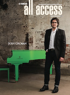 Josh Groban with the Muppets-Inspired Green Piano